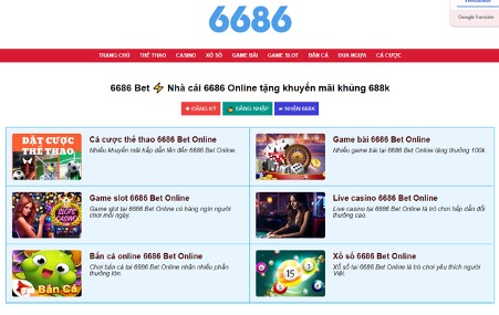 Nhà cái 6686 VN Online nơi cá cược trực tuyến uy tín nhất hiện nay